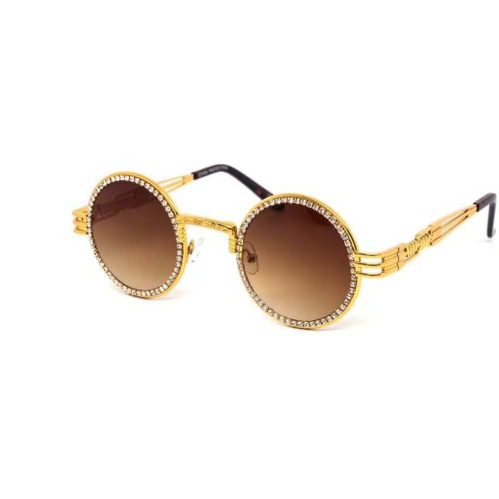 Men Women Sunglasses Brown Lens‎ Fashion Designer New Style Rhine Stone Festival